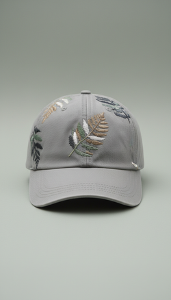 Mist Grey Cap Subtle Embroidery