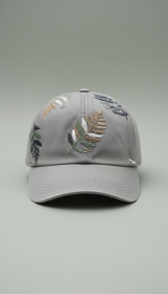 Mist Grey Cap Subtle Embroidery